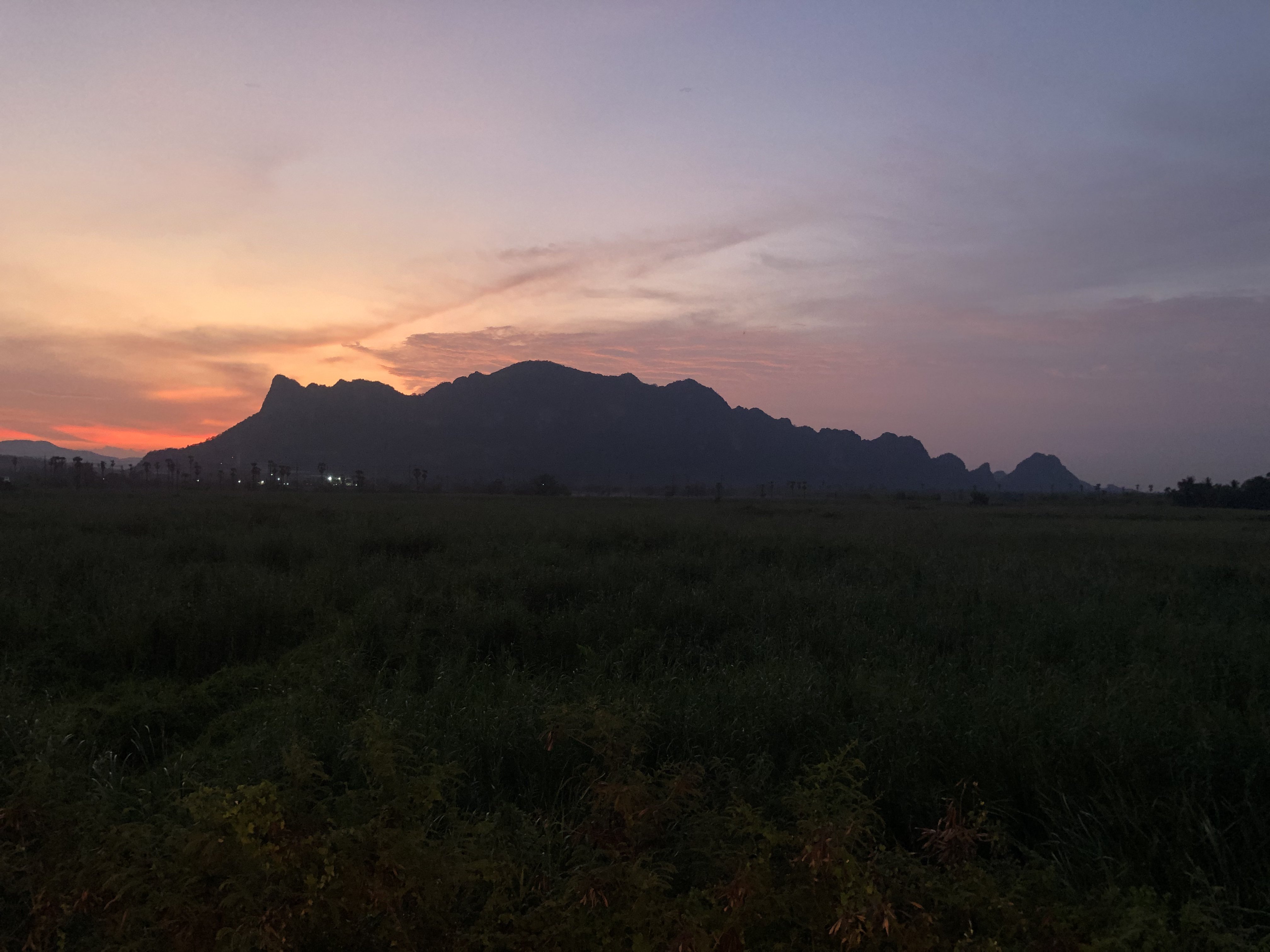 Cha-Am mountain views at sunset